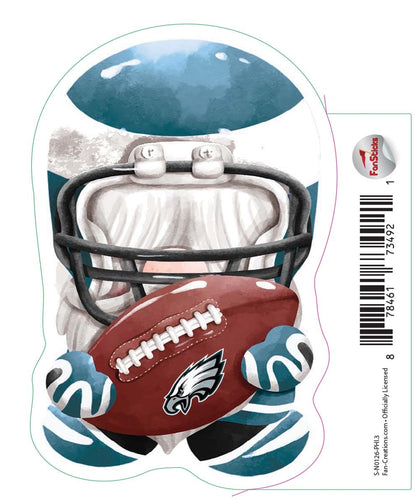 Fan Creations Decal Philadelphia Eagles 3in Decal Gnome with Football