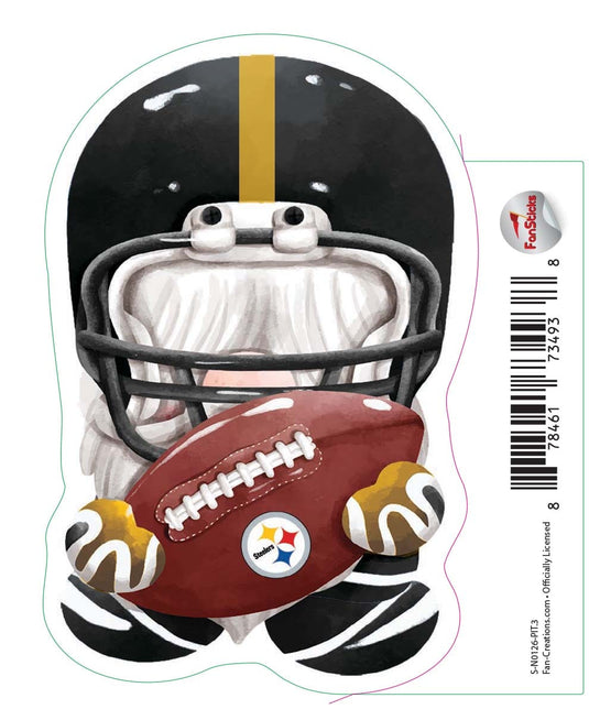 Fan Creations Decal Pittsburgh Steelers 3in Decal  Gnome with Football