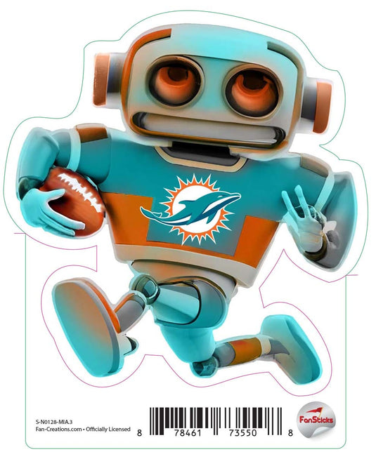 Fan Creations Decal Miami Dolphins 3in Decal Robot