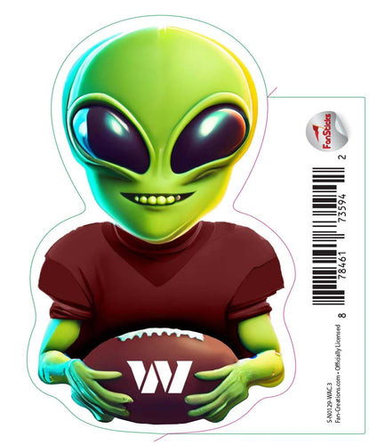 Fan Creations Decal Washington Commanders 3in Decal - Alien