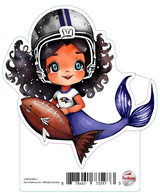 Fan Creations Decal Baltimore Ravens 3in Decal Mermaid