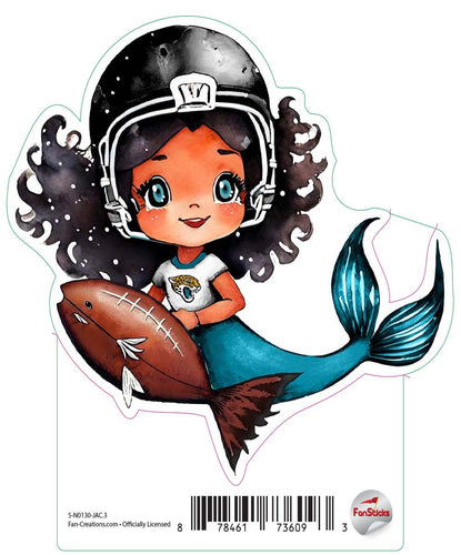 Fan Creations Decal Jacksonville Jaguars 3in Decal Mermaid