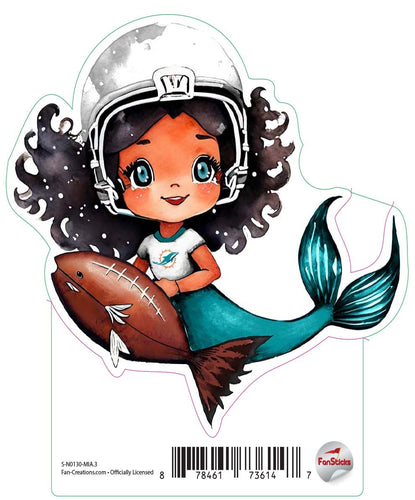 Fan Creations Decal Miami Dolphins 3in Decal Mermaid