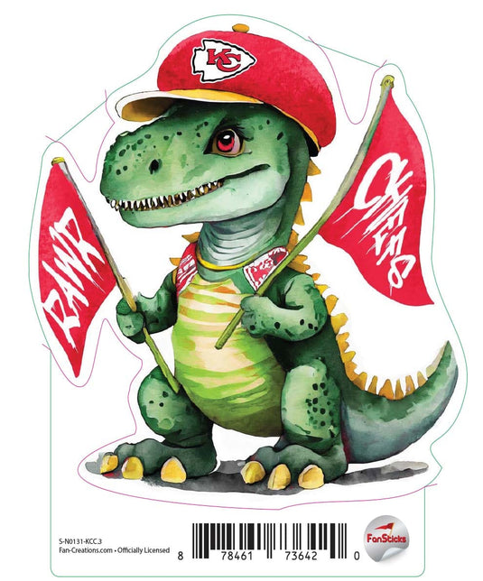 Fan Creations Decal Kansas City Chiefs 3in Decal T-Rex Fan