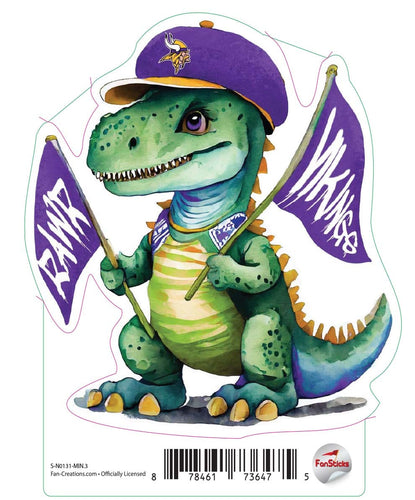 Fan Creations Decal Minnesota Vikings 3in Decal T-Rex Fan