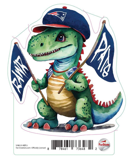 Fan Creations Decal New England Patriots 3in Decal T-Rex Fan