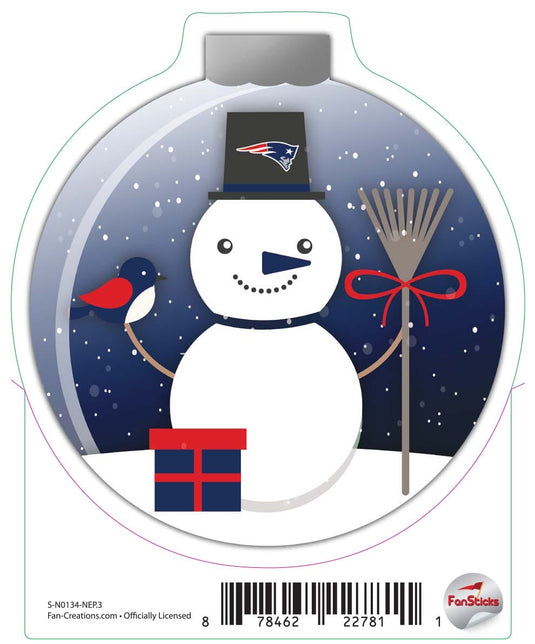 Fan Creations Decal New England Patriots 3in Decal Snowman Ornament