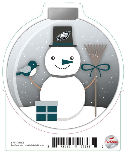 Fan Creations Decal Philadelphia Eagles 3in Decal Snowman Ornament