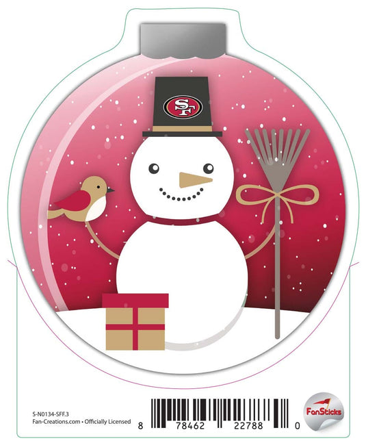 Fan Creations Decal San Francisco 49ers 3in Decal - Snowman Ornament