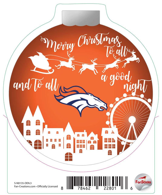 Fan Creations Decal Denver Broncos 3in Decal Town Ornament