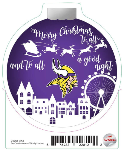 Fan Creations Decal Minnesota Vikings 3in Decal Town Ornament