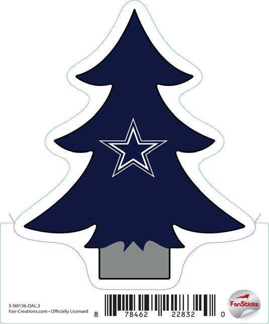 Fan Creations Decal Dallas Cowboys 3in Decal Christmas Tree