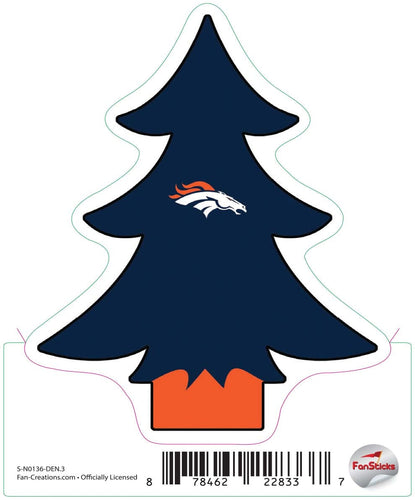 Fan Creations Decal Denver Broncos 3in Decal Christmas Tree