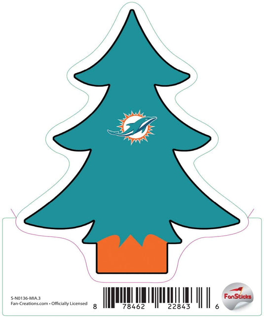 Fan Creations Decal Miami Dolphins 3in Decal Christmas Tree