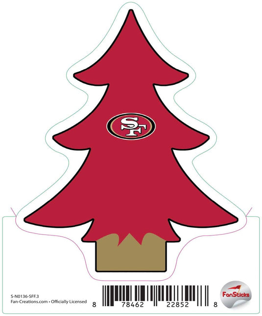 Fan Creations Decal San Francisco 49ers 3in Decal - Christmas Tree