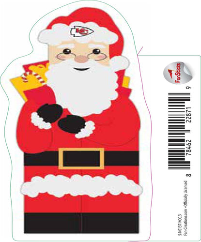 Fan Creations Decal Kansas City Chiefs 3in Decal Santa