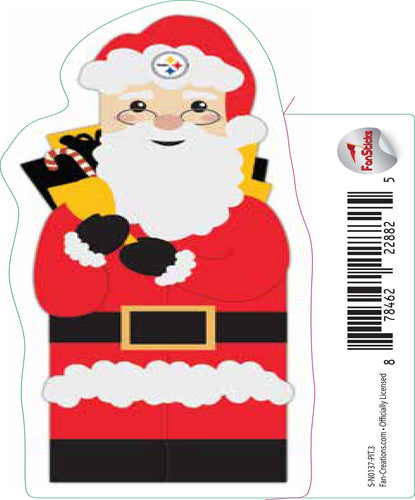 Fan Creations Decal Pittsburgh Steelers 3in Decal  Santa