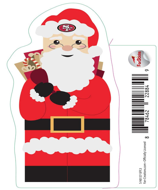 Fan Creations Decal San Francisco 49ers 3in Decal - Santa