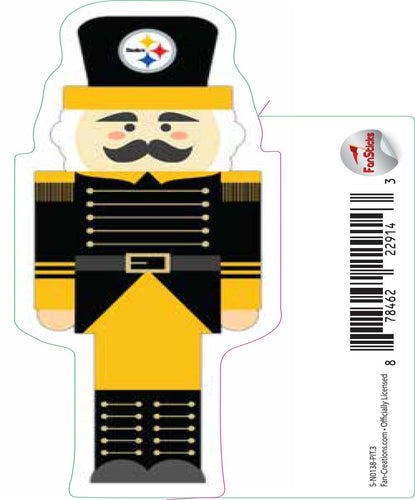 Fan Creations Decal Pittsburgh Steelers 3in Decal  Nutcracker