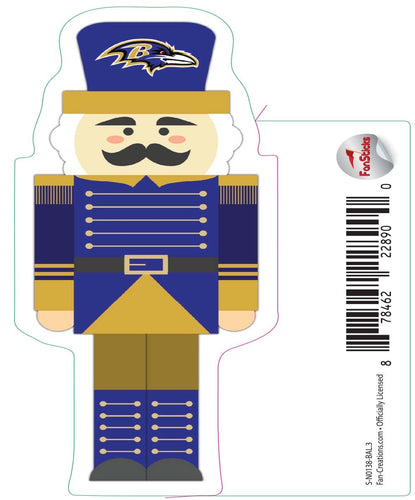 Fan Creations Decal Baltimore Ravens 3in Decal Nutcracker