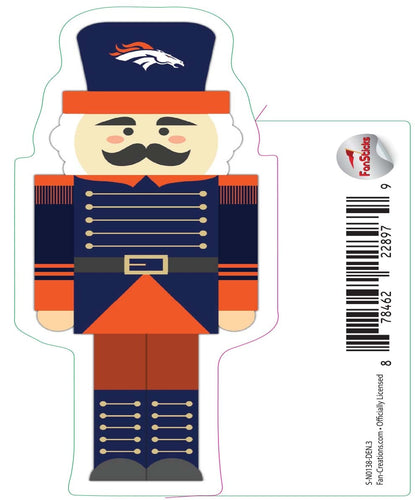 Fan Creations Decal Denver Broncos 3in Decal Nutcracker