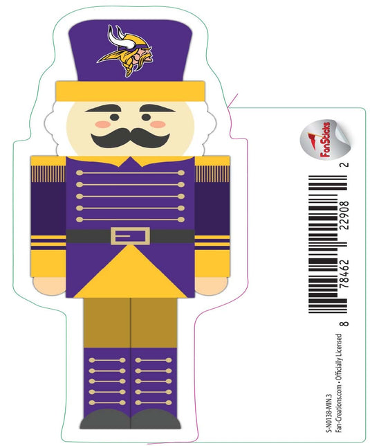 Fan Creations Decal Minnesota Vikings 3in Decal Nutcracker