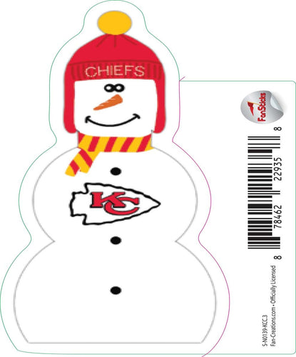 Fan Creations Decal Kansas City Chiefs 3in Decal Snowman