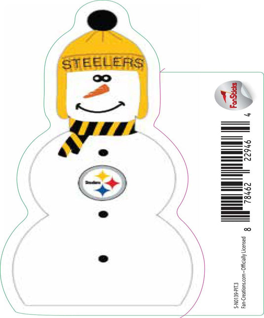 Fan Creations Decal Pittsburgh Steelers 3in Decal  Snowman