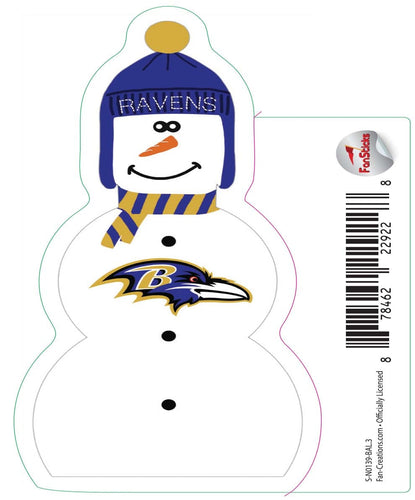 Fan Creations Decal Baltimore Ravens 3in Decal Snowman