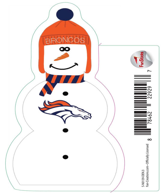 Fan Creations Decal Denver Broncos 3in Decal Snowman