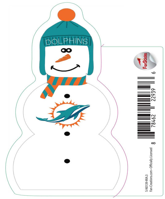 Fan Creations Decal Miami Dolphins 3in Decal Snowman