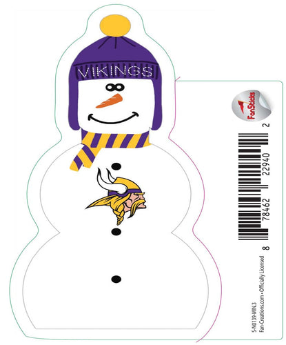 Fan Creations Decal Minnesota Vikings 3in Decal Snowman