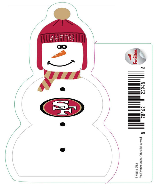 Fan Creations Decal San Francisco 49ers 3in Decal - Snowman