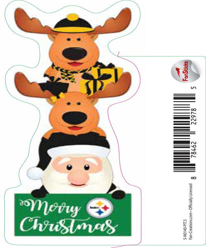 Fan Creations Decal Pittsburgh Steelers 3in Decal  Christmas Stack