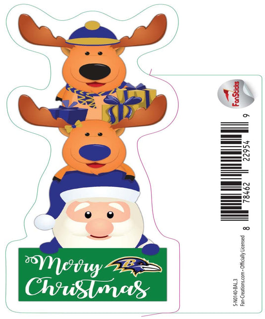 Fan Creations Decal Baltimore Ravens 3in Decal Christmas Stack