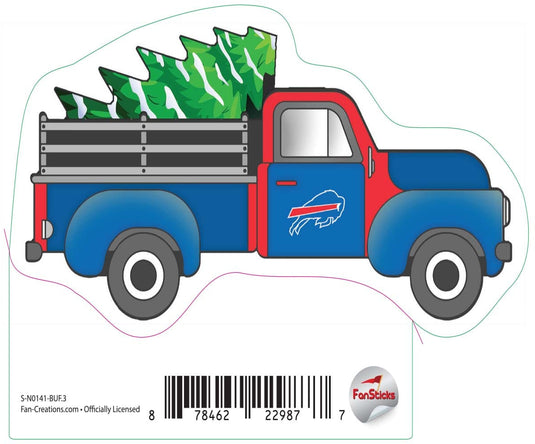 Fan Creations Decal Buffalo Bills Truck with 3in Decal Truck with Christmas Tree