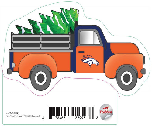 Fan Creations Decal Denver Broncos Truck with 3in Decal Truck with Christmas Tree