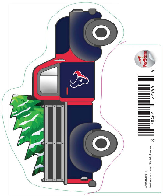 Fan Creations Decal Houston Texans Truck with 3in Decal Truck with Christmas Tree