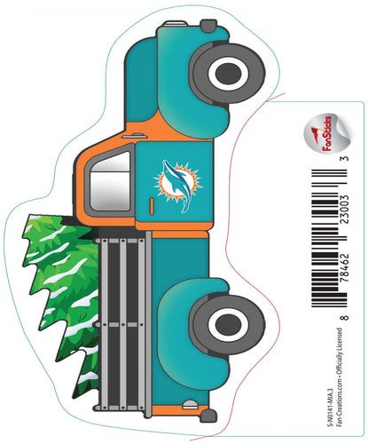 Fan Creations Decal Miami Dolphins Truck with 3in Decal Truck with Christmas Tree