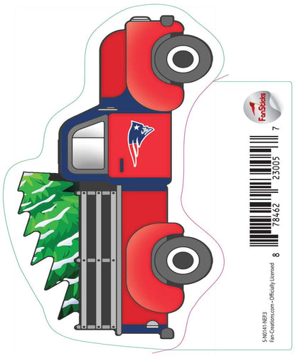 Fan Creations Decal New England Patriots 3in Decal Truck with Christmas Tree