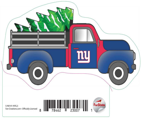 Fan Creations Decal New York Giants Truck with 3in Decal Truck with Christmas Tree