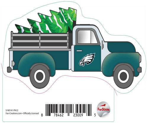 Fan Creations Decal Philadelphia Eagles Truck with 3in Decal Truck with Christmas Tree