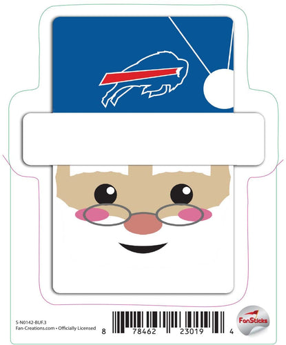 Fan Creations Decal Buffalo Bills 3in Decal Santa Holiday Head