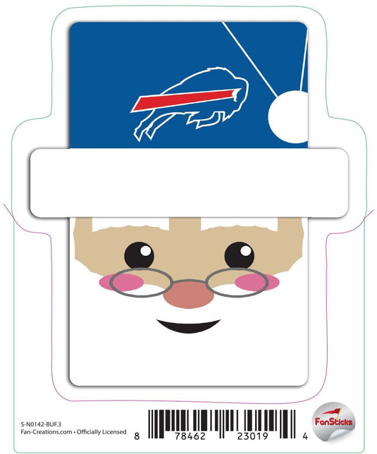 Fan Creations Decal Buffalo Bills 3in Decal Santa Holiday Head