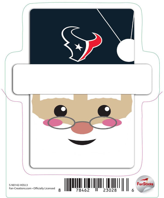 Fan Creations Decal Houston Texans 3in Decal Santa Holiday Head