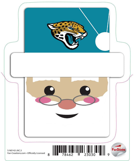 Fan Creations Decal Jacksonville Jaguars 3in Decal Santa Holiday Head