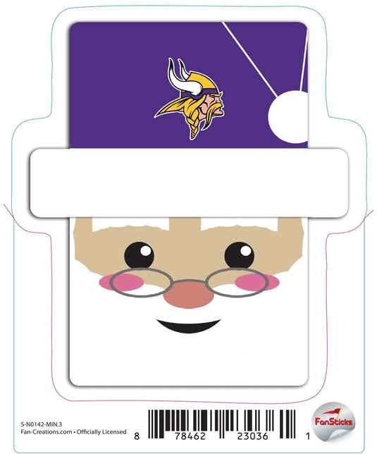 Fan Creations Decal Minnesota Vikings 3in Decal Santa Holiday Head