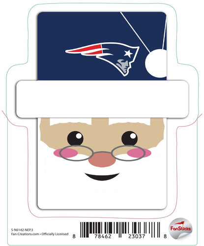 Fan Creations Decal New England Patriots 3in Decal Santa Holiday Head