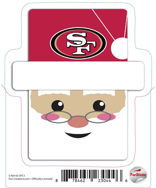 Fan Creations Decal San Francisco 49ers 3in Decal - Santa Holiday Head