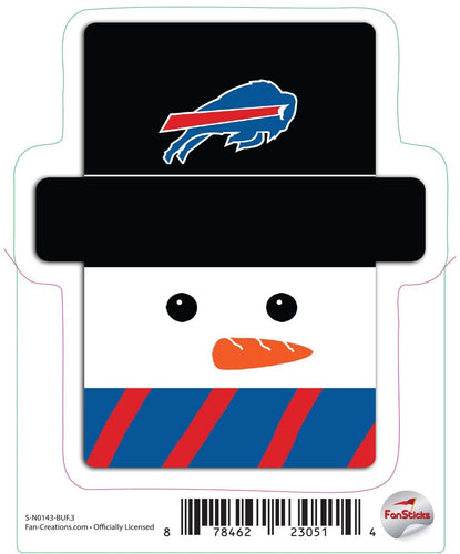 Fan Creations Decal Buffalo Bills 3in Decal Snowman Holiday Head